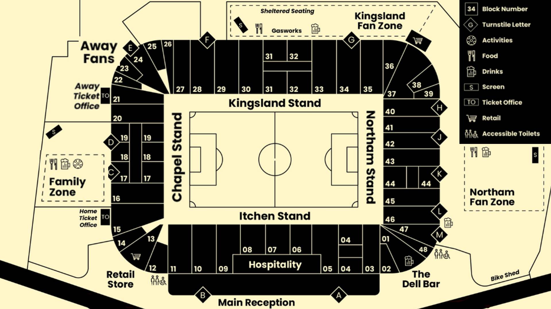 Vitality stadium map
